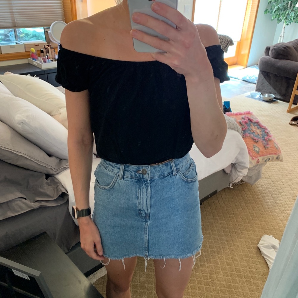 Black off shoulder top